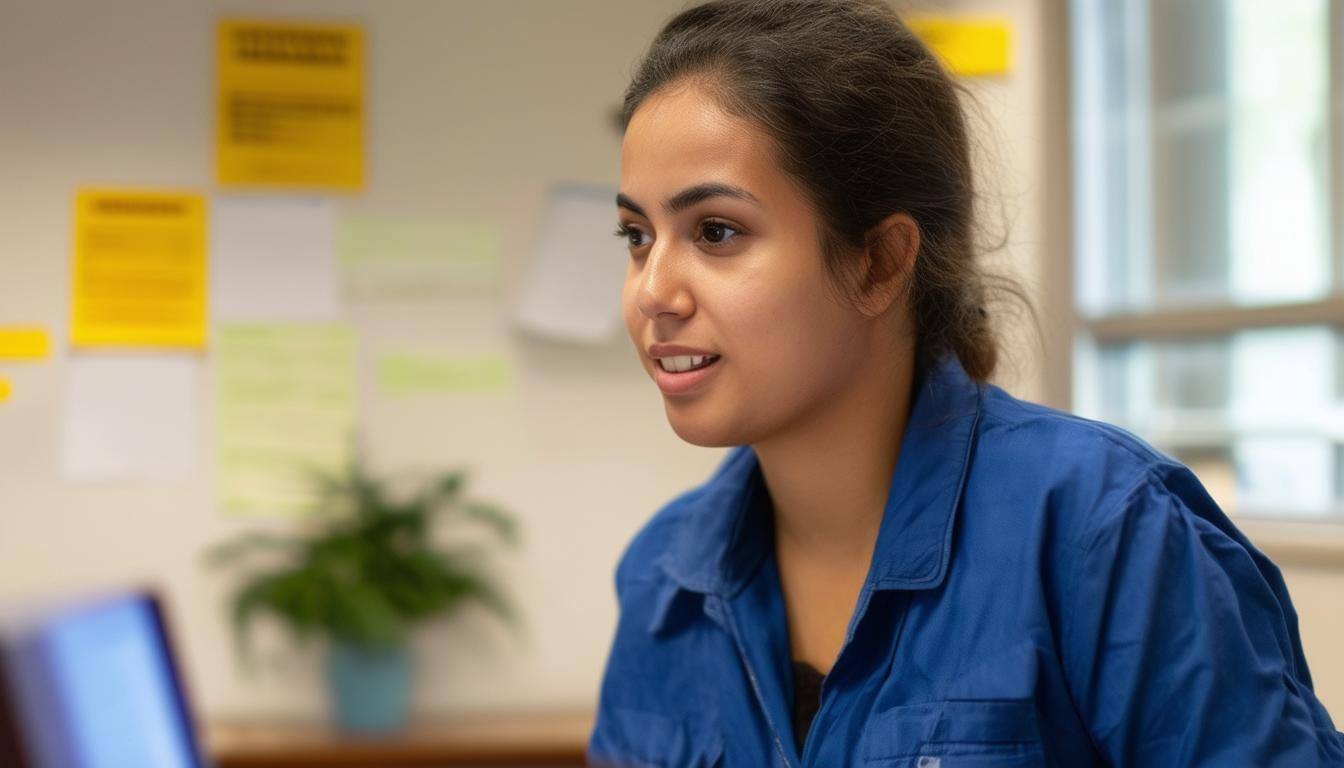 A volunteer preparing for an interview