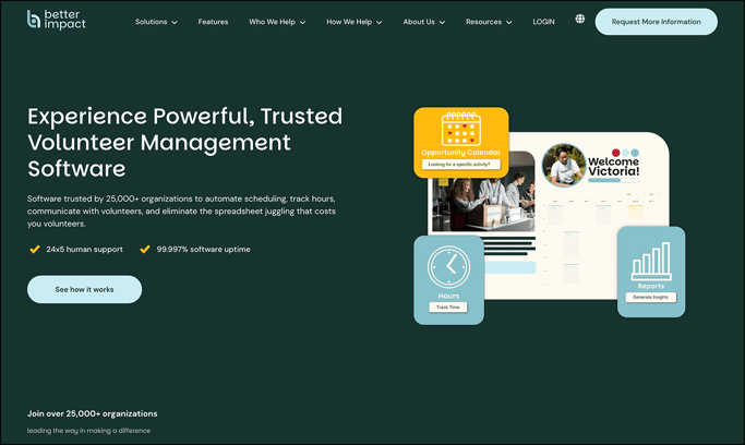 Better Impact’s homepage.