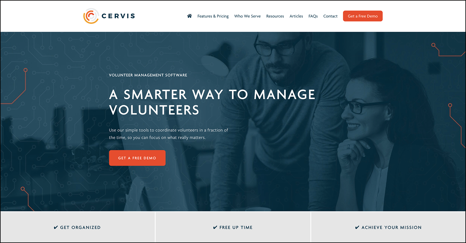 CERVIS's homepage.