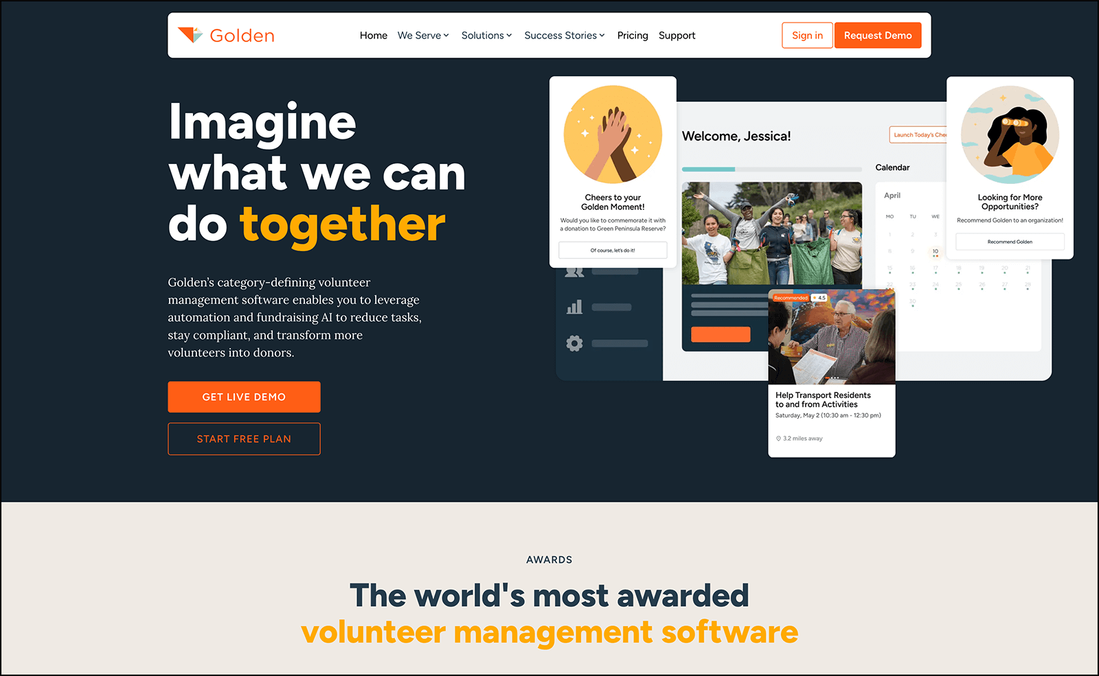 Golden's homepage.