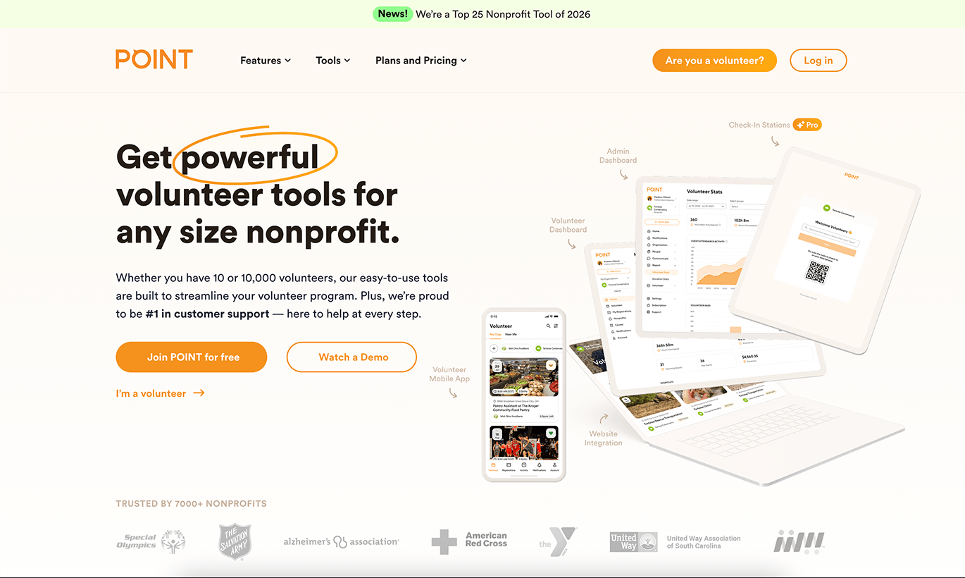 POINT’s homepage.