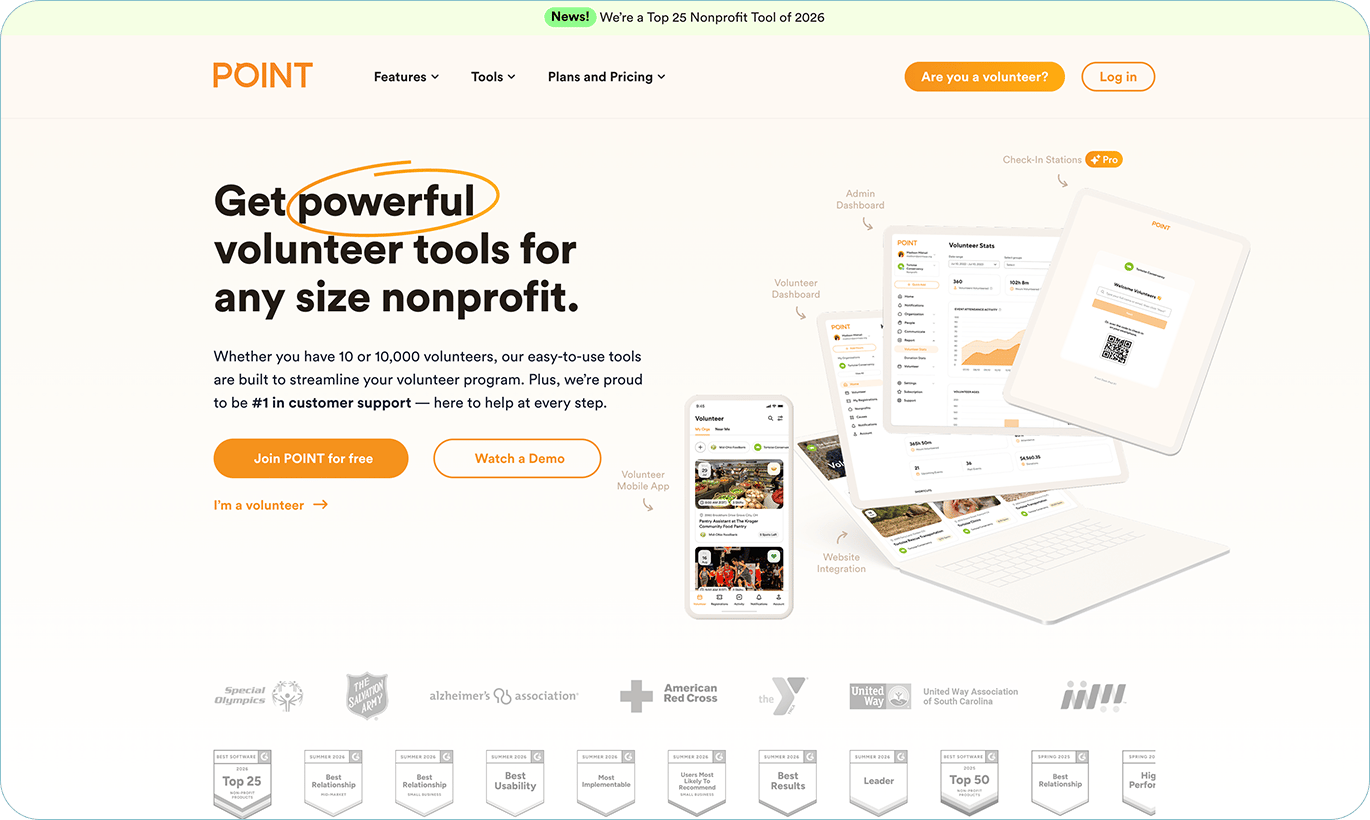 POINT’s homepage.